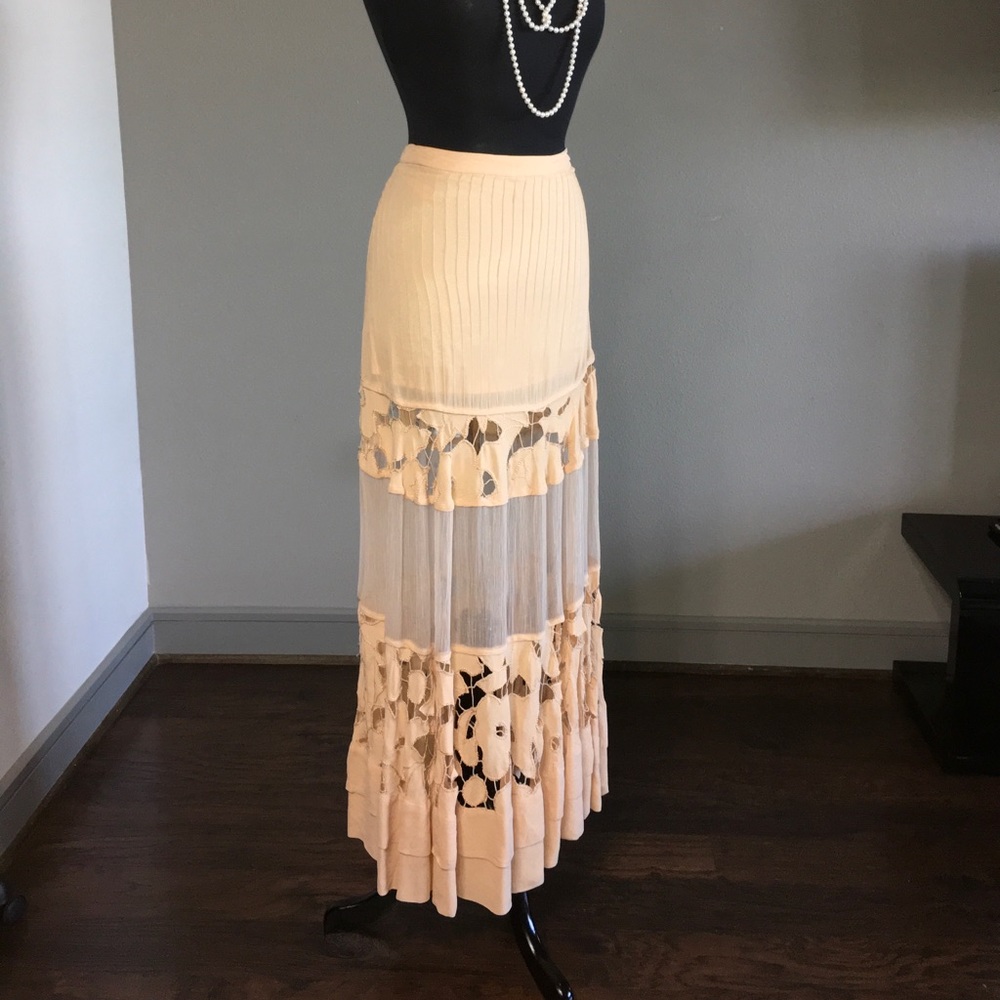 🎉HP🎉Free People To Put it Wildly Tan Maxi Skirt - Picture 2 of 8
